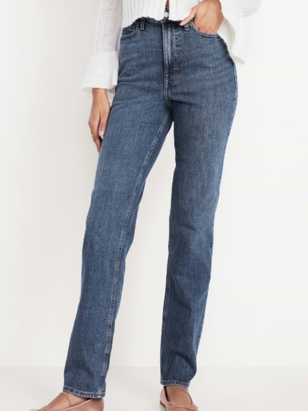 Old Navy size 10 R Extra High-Waisted Straight Jeans